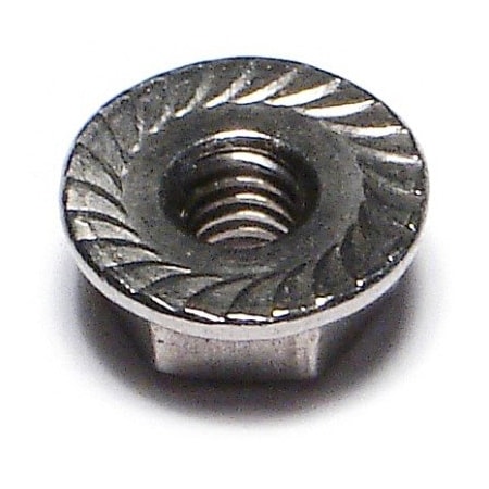 Midwest Fastener Serrated Lock Nut, #8-32, 18-8 Stainless Steel, Not Graded, 15 PK 33762